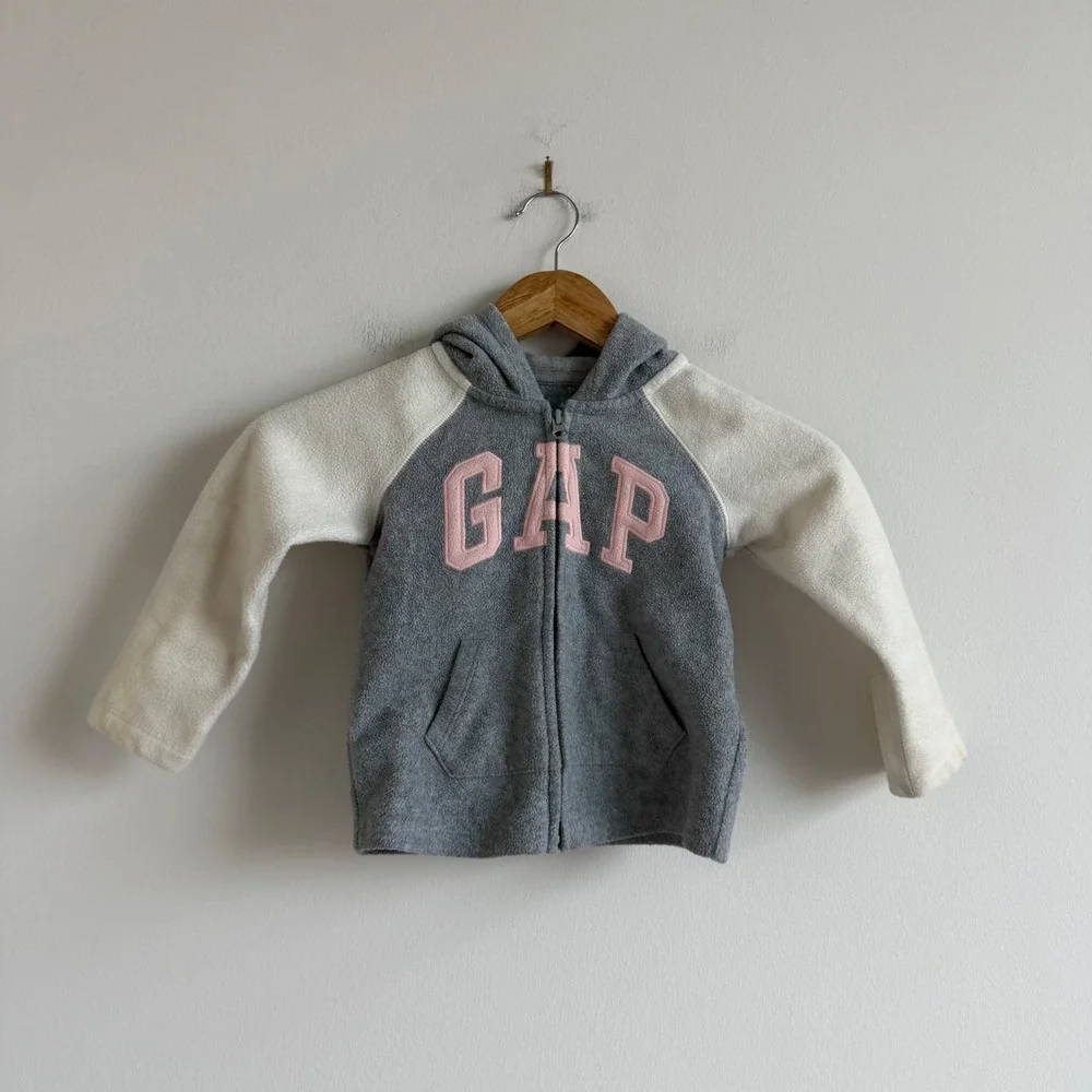 Vintage 90s BabyGap Fleece Logo Hoodie Size 3T